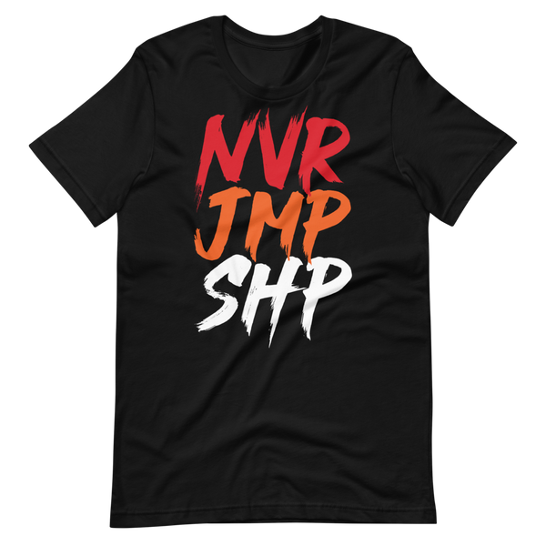 NVR JMP SHP | Black Tee